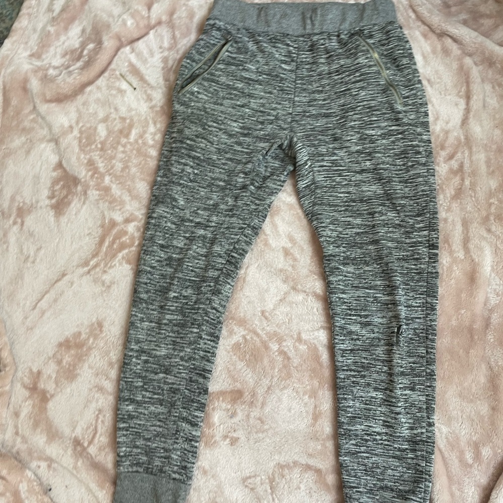 Black grey and white sweat pants